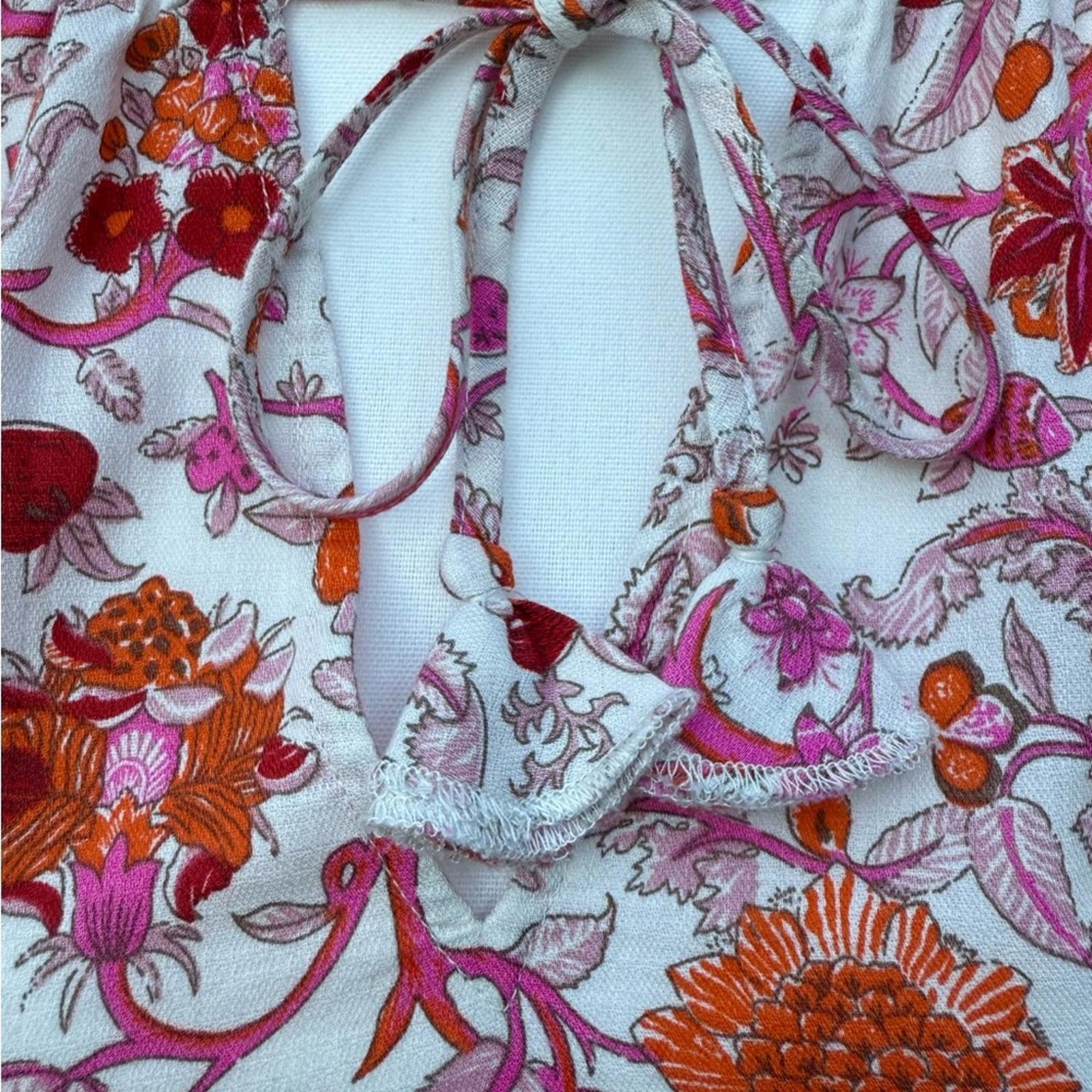Knox Rose Pink and Orange Floral Blouse