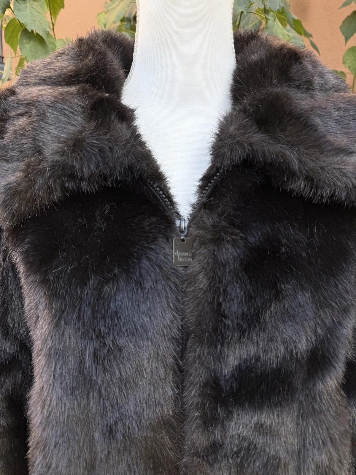 Dennis by Dennis Basso Luxurious Black Faux Fur Coat women’s Size XL