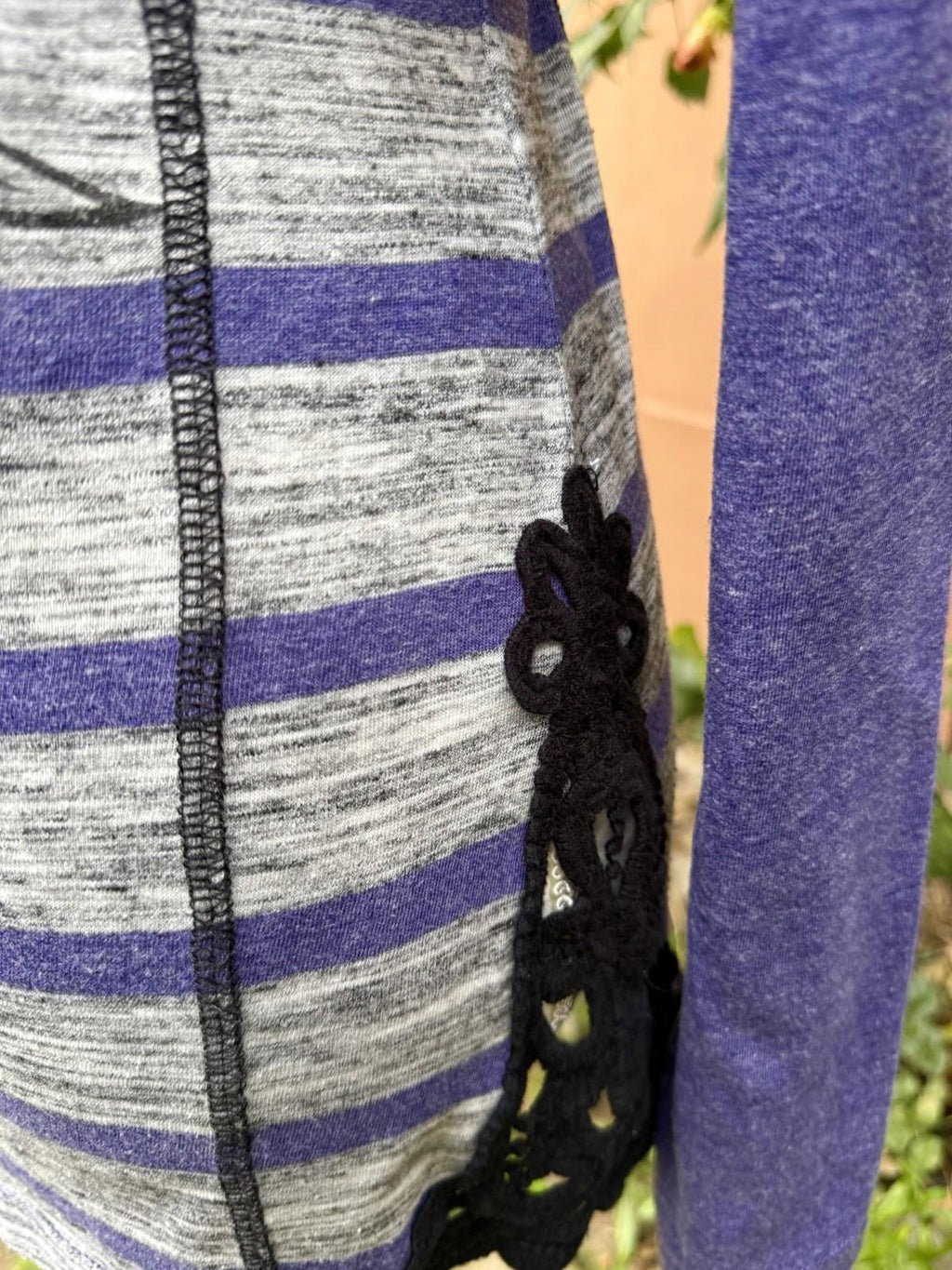 Harley Davidson Crochet Purple Black Stripe Size L