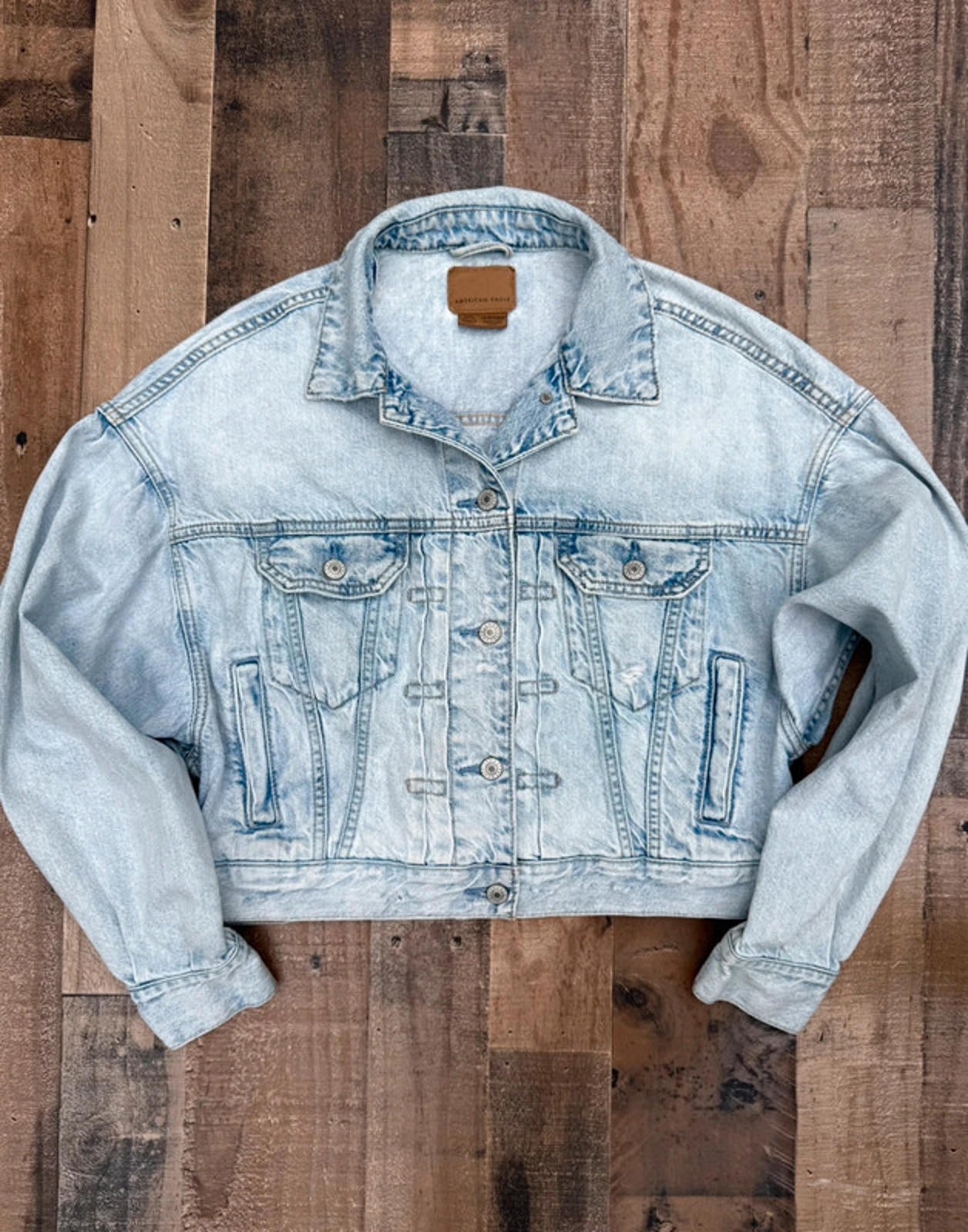 American Eagle Denim Cropped Jacket Women’s Size XS