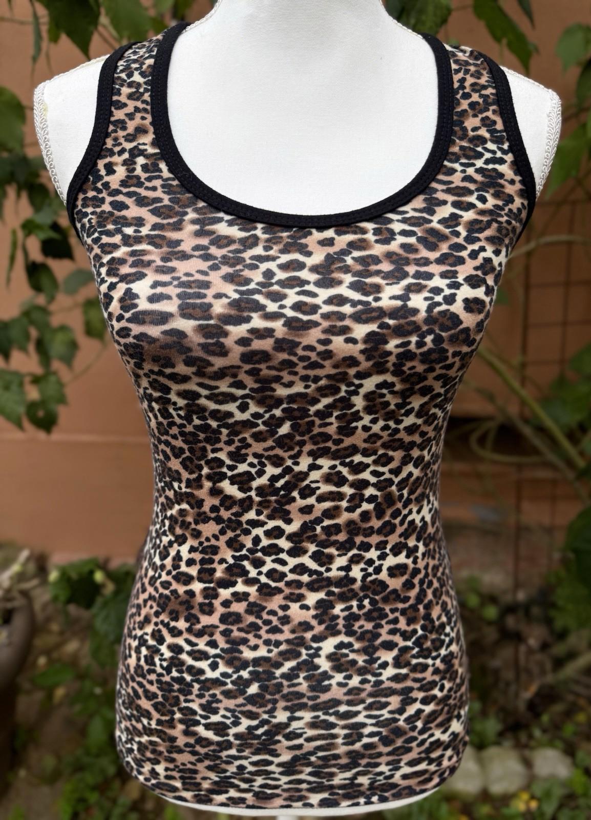 Heart & Hips Leopard Print & Lace Tank Top Size M