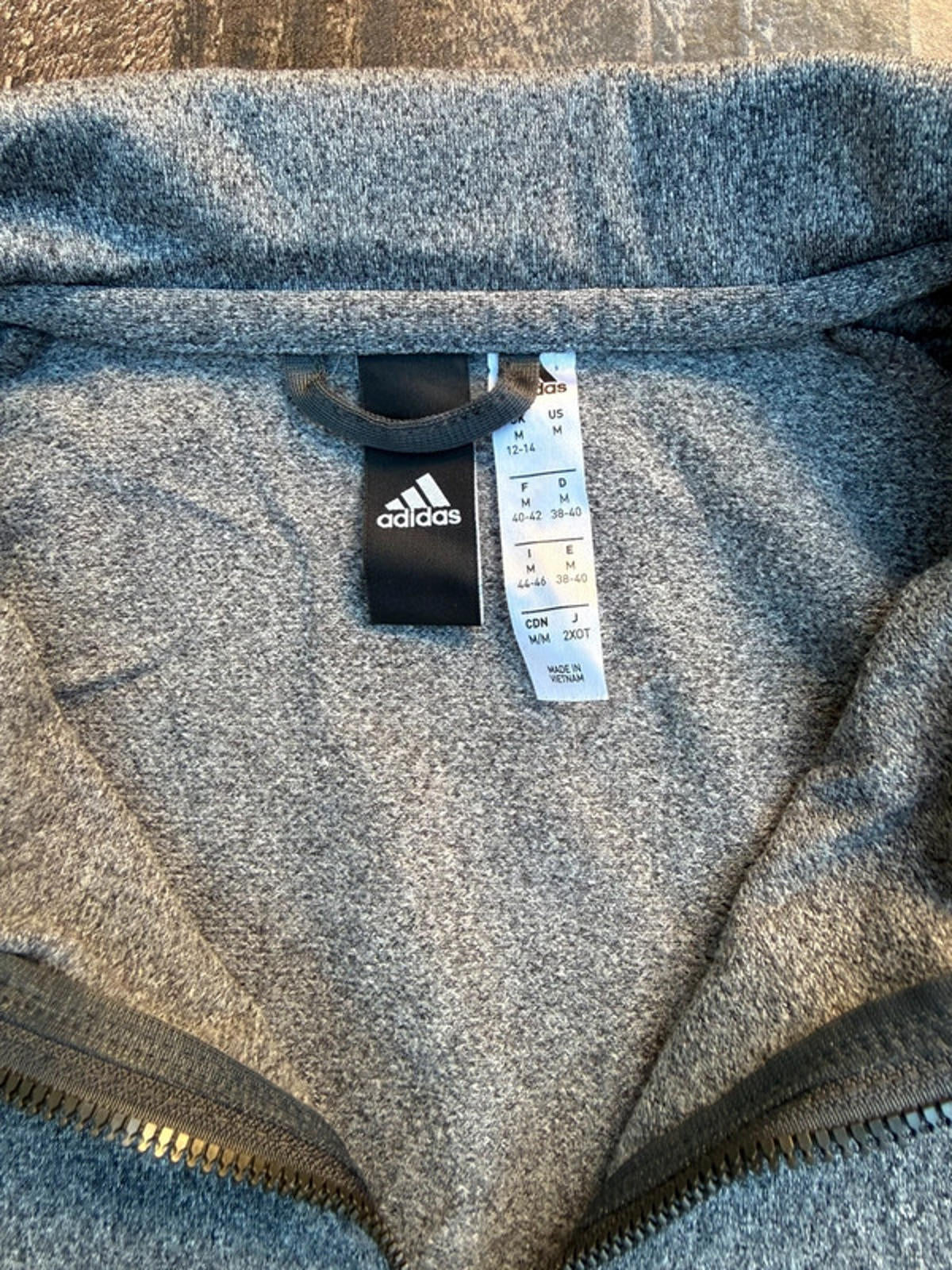 Adidas Gray Aqua Stripe Women’s Track Jacket Size M