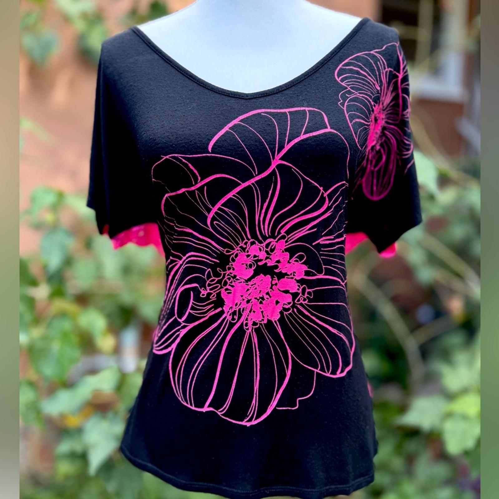 Full Tilt Black and Pink Graphic Short Sleeve Tee