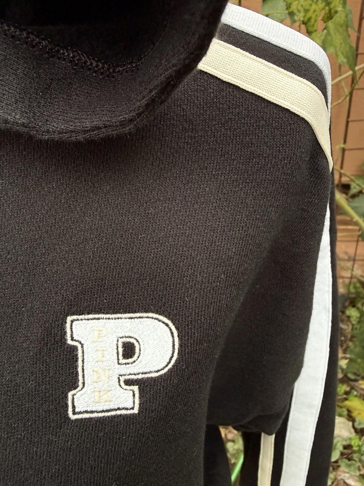 Victoria's Secret Women's Black Gold & White Stripe Hoodie Size XS