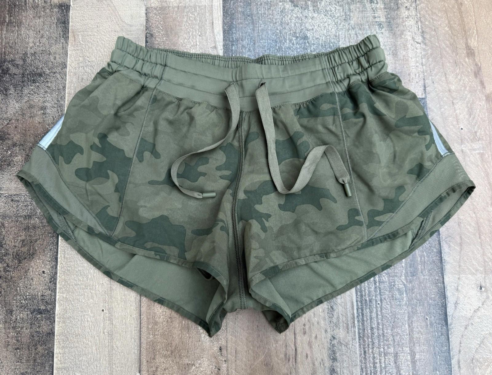 Lululemon Hottie Hot Camo Camouflage Army Green Athletic Shorts Size 6