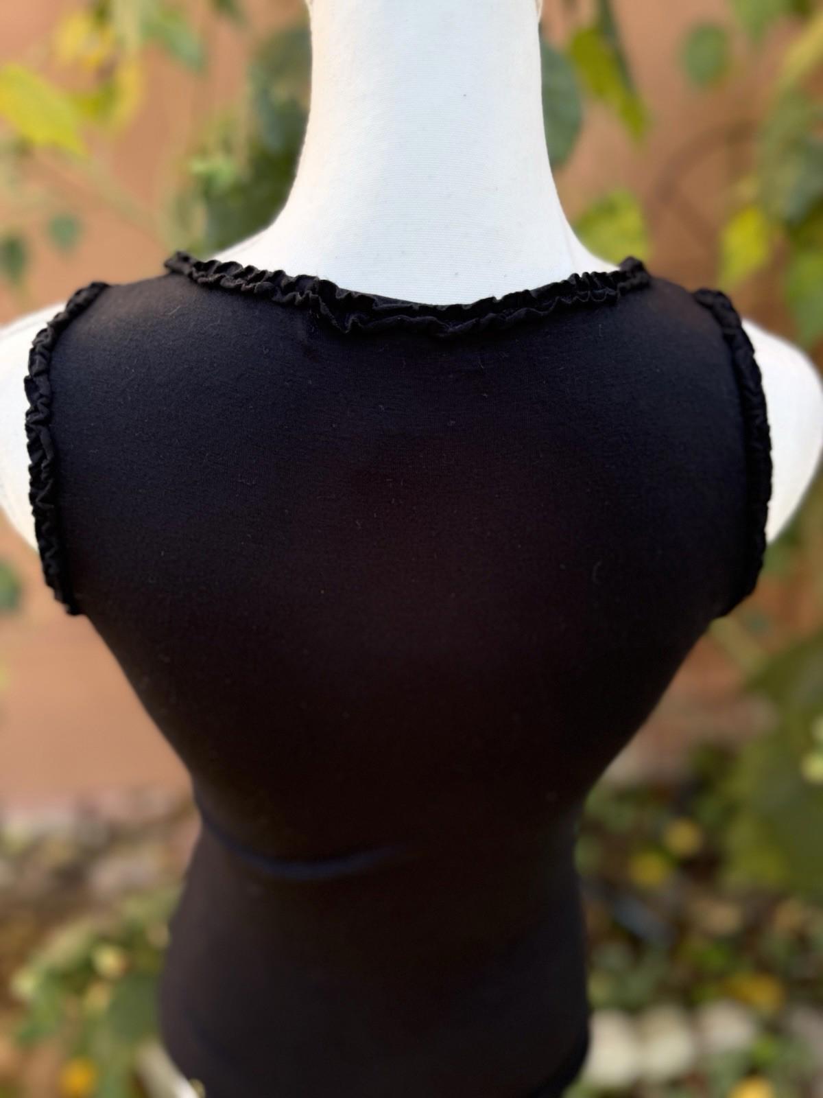 Design History Black Rose Cocktail Party Ruched Tank Top Size S